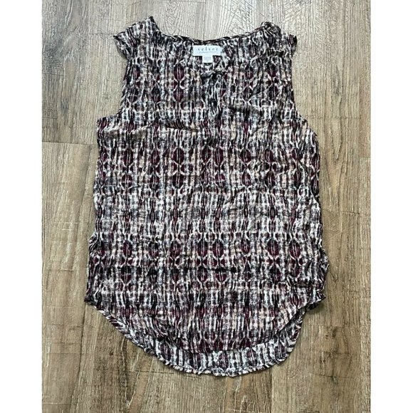 Velvet Graham & Spencer Sleeveless Print Top Brown XS $108 - Picture 1 of 3